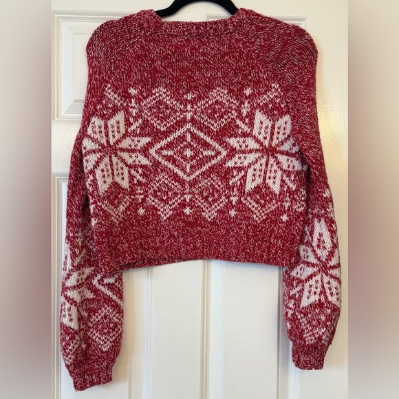 Kaisley Red and White Snowflake Wool Blend Sweater Size Small - Picture 3 of 9